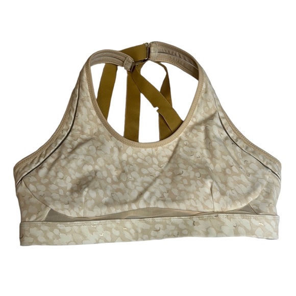 Fabletics Cream Multi-patterned Adjustable Athletic Bra - Picture 1 of 8